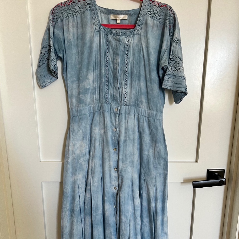 LoveShackFancy blue tie dye dress
